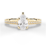 Donna Pear Cut Lab Grown Diamond 18Kt Yellow Gold Engagement Ring