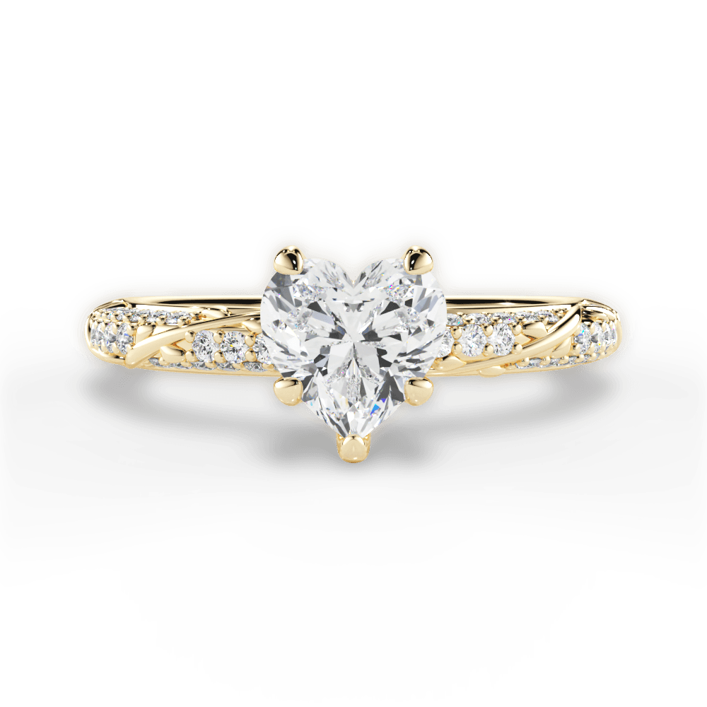 Gloria Heart Cut Lab Grown Diamond 18Kt Yellow Gold Engagement Ring