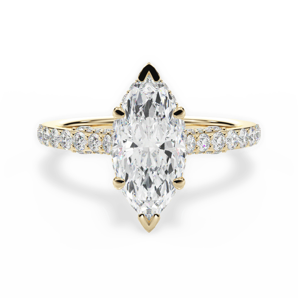 Laura Marquise Cut Lab Grown Diamond 18Kt Yellow Gold Engagement Ring