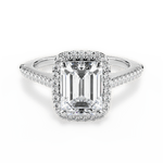Jeanne Emerald Cut Lab Grown Diamond 14Kt White Gold Engagement Ring