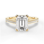 Denise Emerald Cut Lab Grown Diamond 18Kt Yellow Gold Engagement Ring