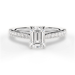 Frances Emerald Cut Lab Grown Diamond 18Kt White Gold Engagement Ring