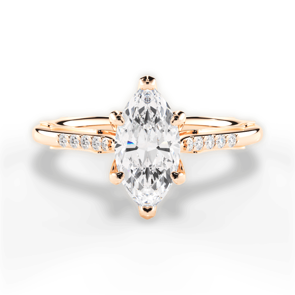 Christina Marquise Cut Lab Grown Diamond 18Kt Rose Gold Engagement Ring
