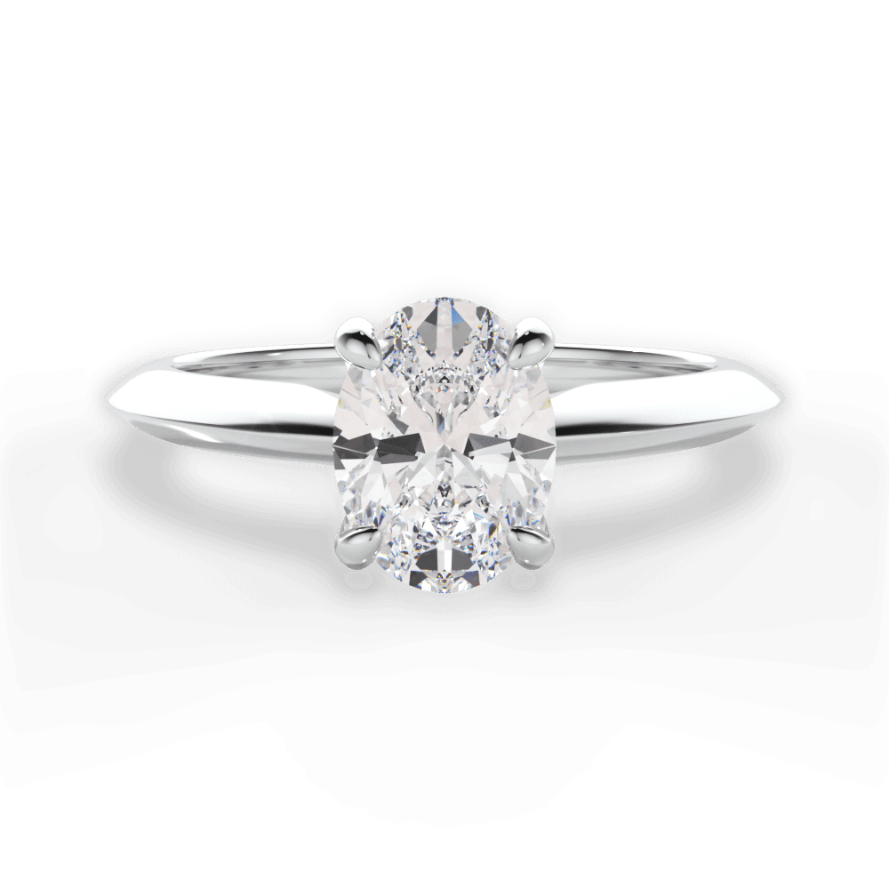 Amanda Oval Cut Lab Grown Diamond 18Kt White Gold Engagement Ring