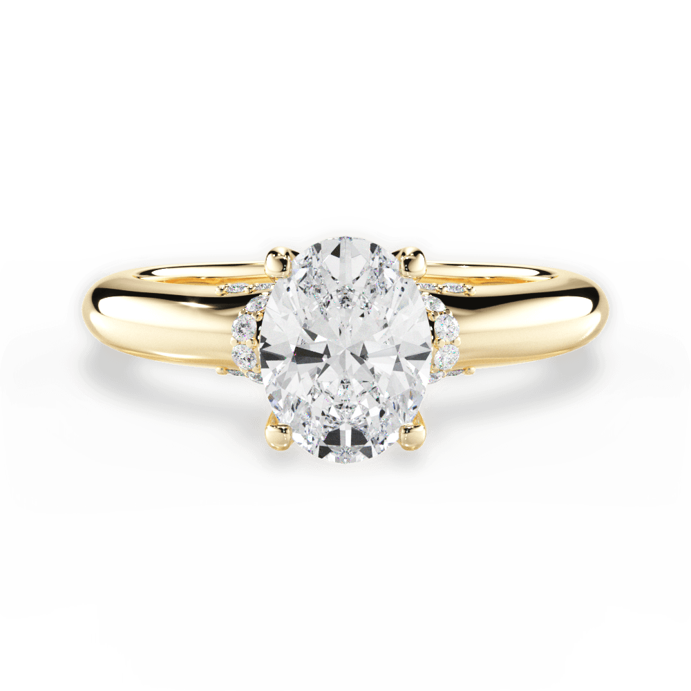 Florence Oval Cut Lab Grown Diamond 18Kt Yellow Gold Engagement Ring