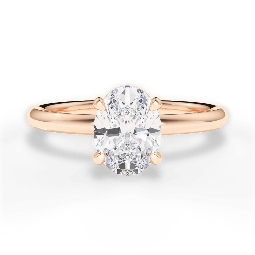 Brenda Oval Cut Lab Grown Diamond 18Kt Rose Gold Engagement Ring