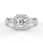 Irene Asscher Cut Lab Grown Diamond 14Kt White Gold Engagement Ring