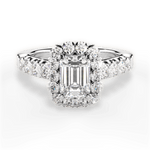 Lacey Emerald Cut Lab Grown Diamond Platinum Engagement Ring
