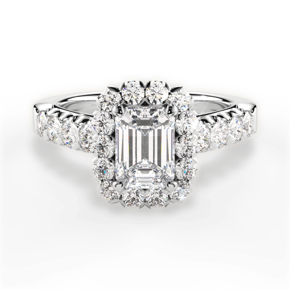 Lacey Emerald Cut Lab Grown Diamond Platinum Engagement Ring