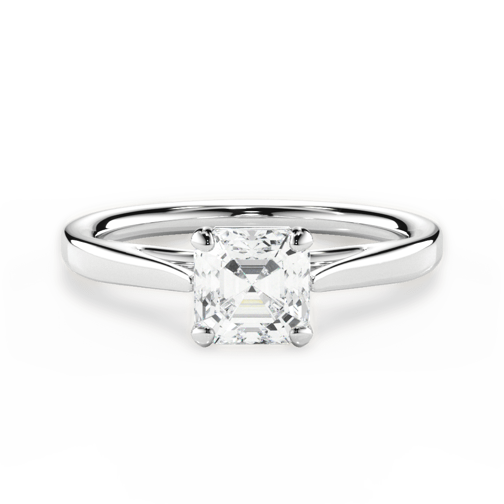 Angie Asscher Cut Lab Grown Diamond Platinum Engagement Ring