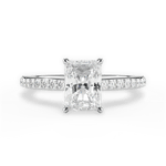 Joan Radiant Cut Lab Grown Diamond Platinum Engagement Ring