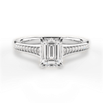 Delia Emerald Cut Lab Grown Diamond 18Kt White Gold Engagement Ring