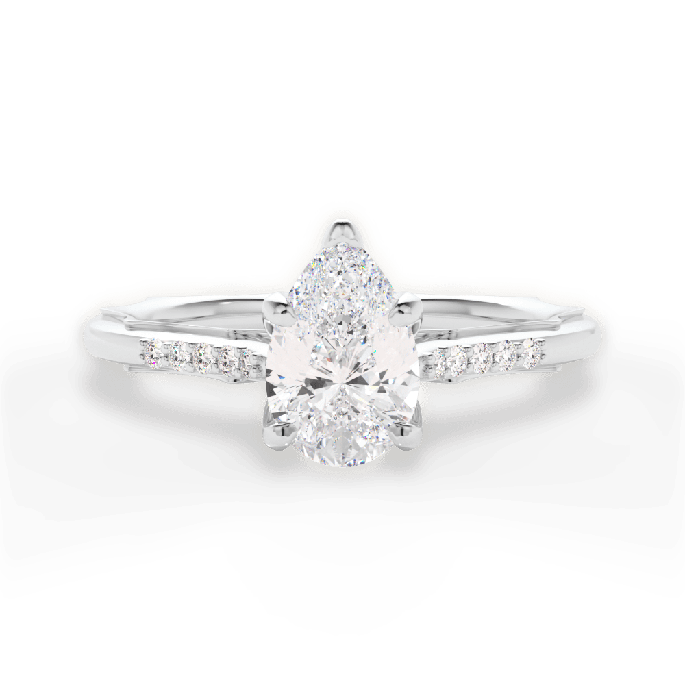 Christina Pear Cut Lab Grown Diamond 18Kt White Gold Engagement Ring