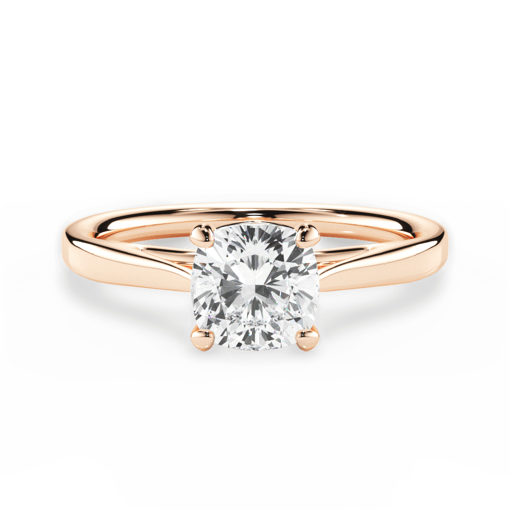 Angie Cushion Cut Lab Grown Diamond 18Kt Rose Gold Engagement Ring
