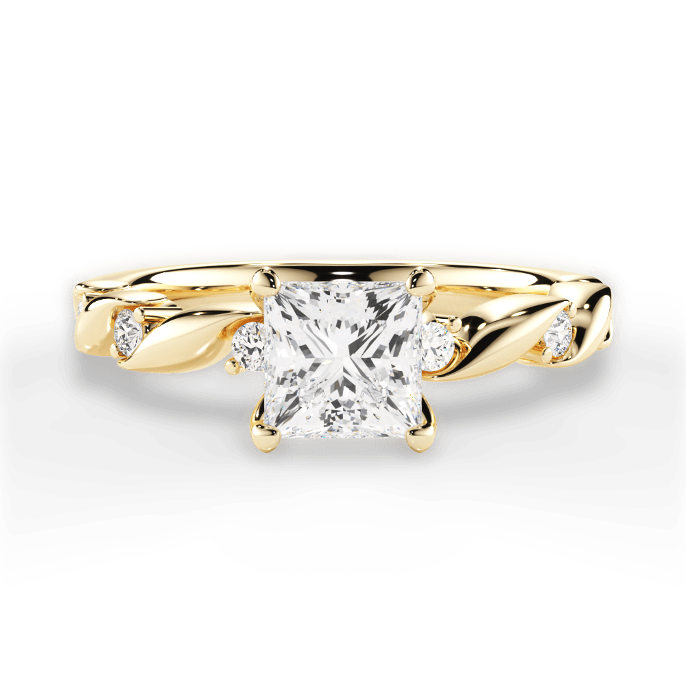 Emma Princess Cut Lab Grown Diamond 18Kt Yellow Gold Engagement Ring
