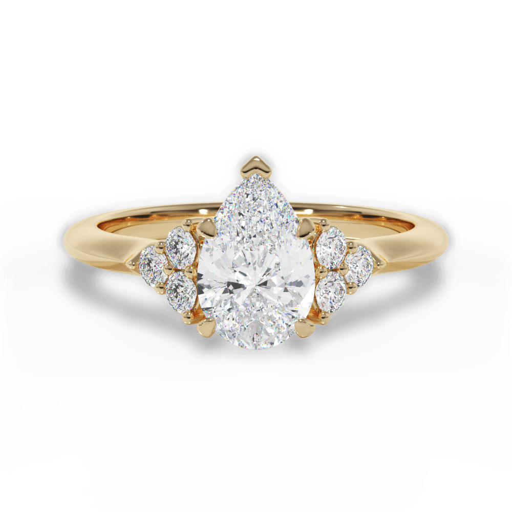 Celeste Pear Cut Lab Grown Diamond 18Kt Yellow Gold Engagement Ring