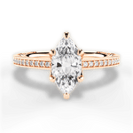 Donna Marquise Cut Lab Grown Diamond 18Kt Rose Gold Engagement Ring
