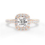Ingrid Asscher Cut Lab Grown Diamond 18Kt Rose Gold Engagement Ring