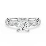 Edith Princess Cut Lab Grown Diamond 14Kt White Gold Engagement Ring