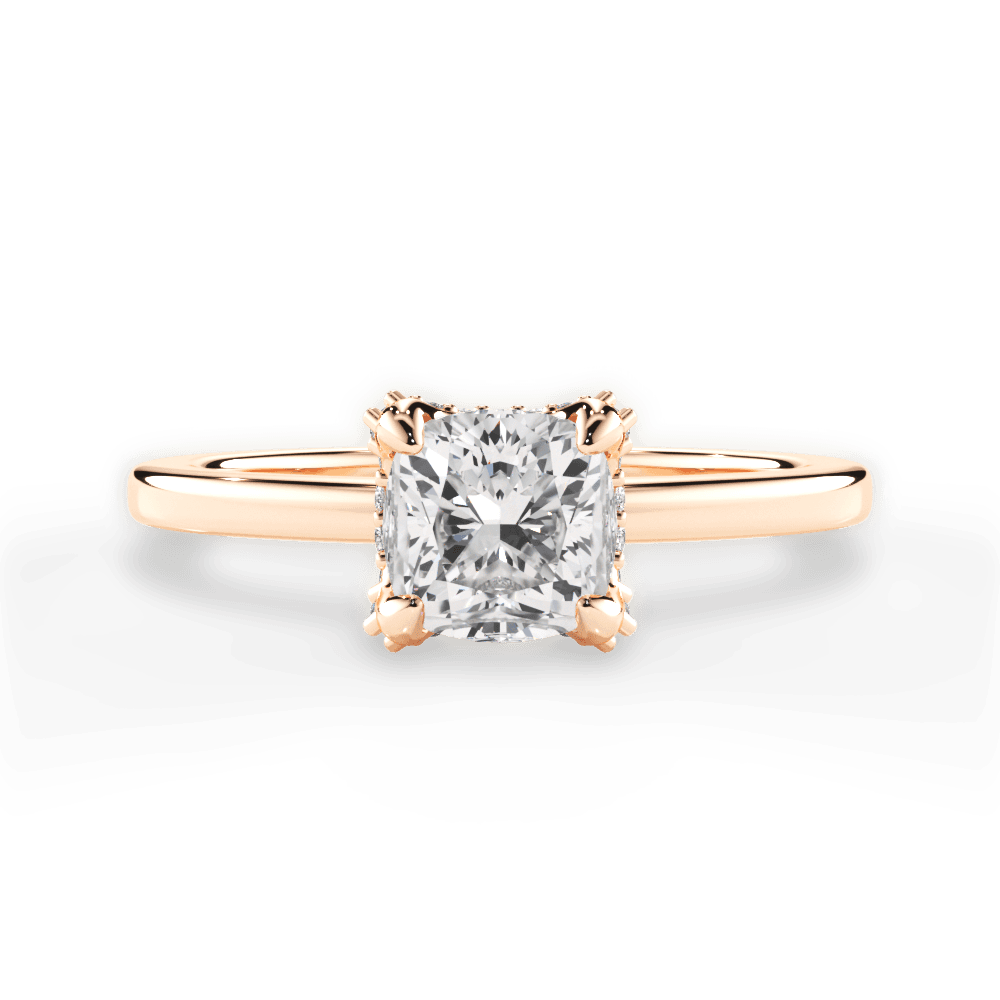 Gemma Cushion Cut Lab Grown Diamond 18Kt Rose Gold Engagement Ring