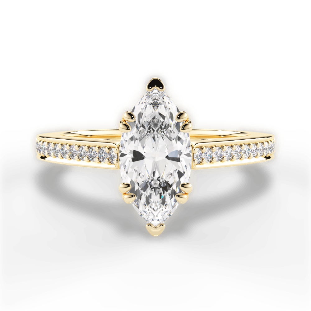 Denise Marquise Cut Lab Grown Diamond 18Kt Yellow Gold Engagement Ring