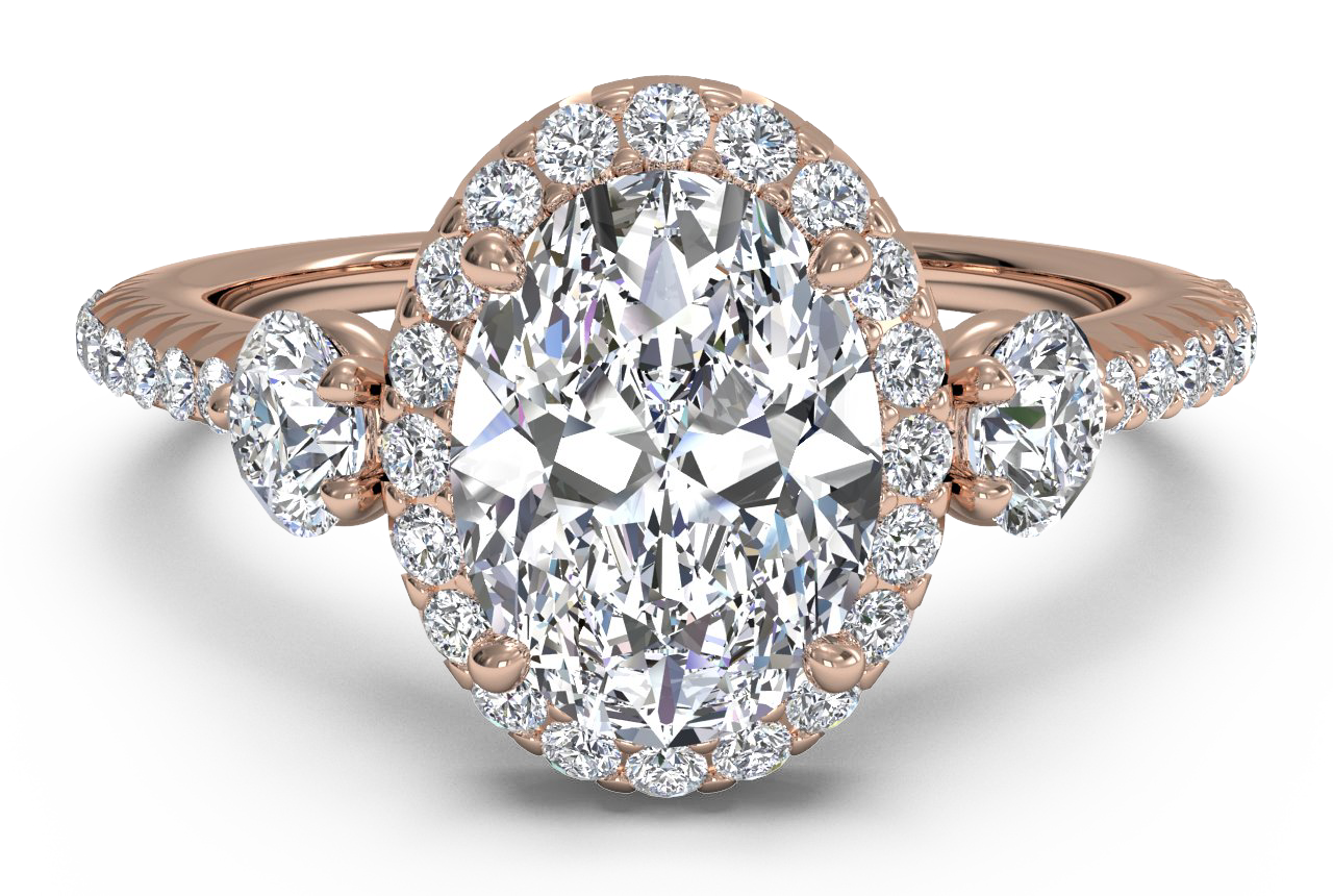 Julia Oval Cut Lab Grown Diamond 18Kt Rose Gold Engagement Ring
