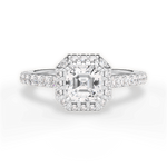 Kathleen Asscher Cut Lab Grown Diamond Platinum Engagement Ring