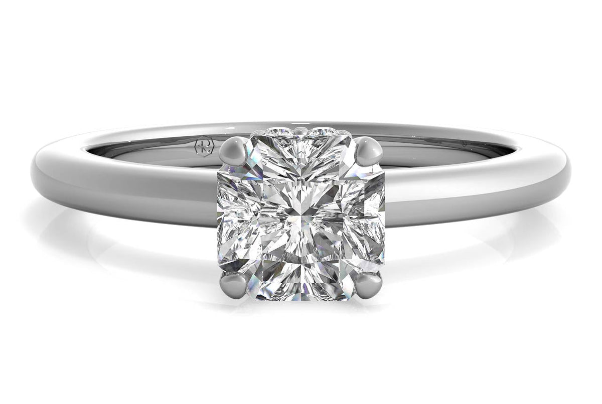 Brianna Asscher Cut Lab Grown Diamond 18Kt White Gold Engagement Ring