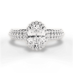 Jocelyn Oval Cut Lab Grown Diamond 14Kt White Gold Engagement Ring