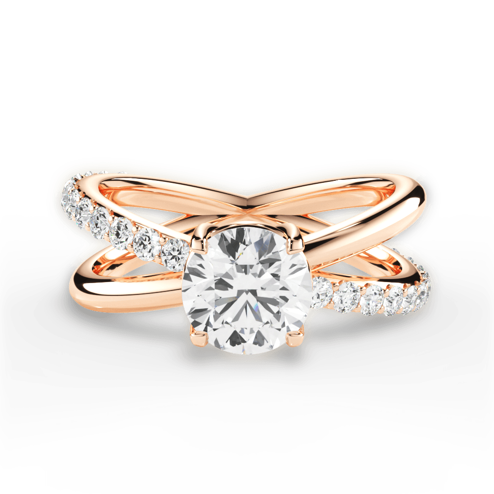 Jennifer Round Cut Lab Grown Diamond 18Kt Rose Gold Engagement Ring