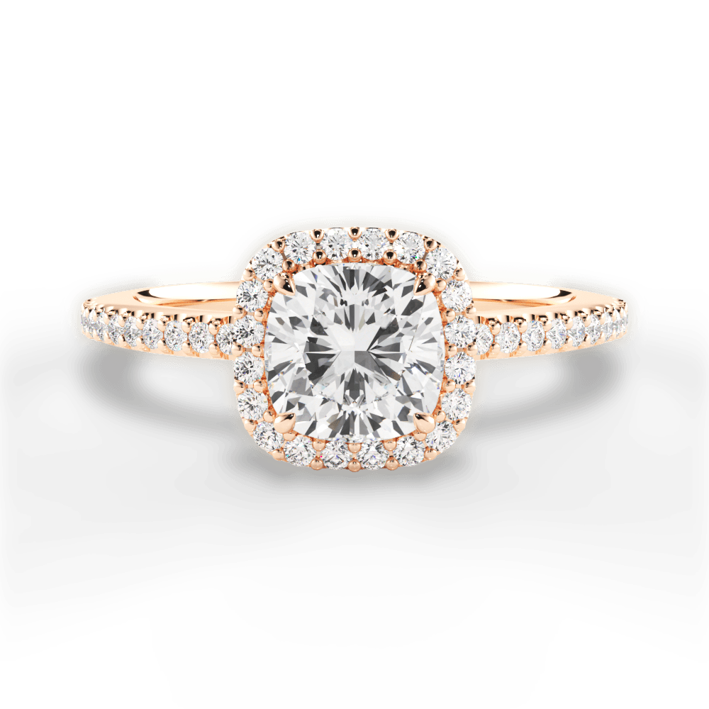 Joanne Cushion Cut Lab Grown Diamond 18Kt Rose Gold Engagement Ring