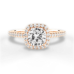 Joanne Cushion Cut Lab Grown Diamond 18Kt Rose Gold Engagement Ring