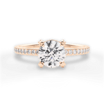 Janice Round Cut Lab Grown Diamond 18Kt Rose Gold Engagement Ring