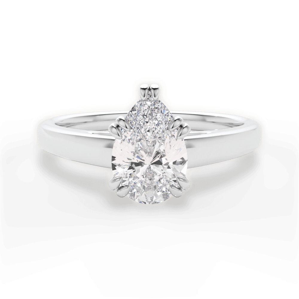 Anna Pear Cut Lab Grown Diamond Platinum Engagement Ring