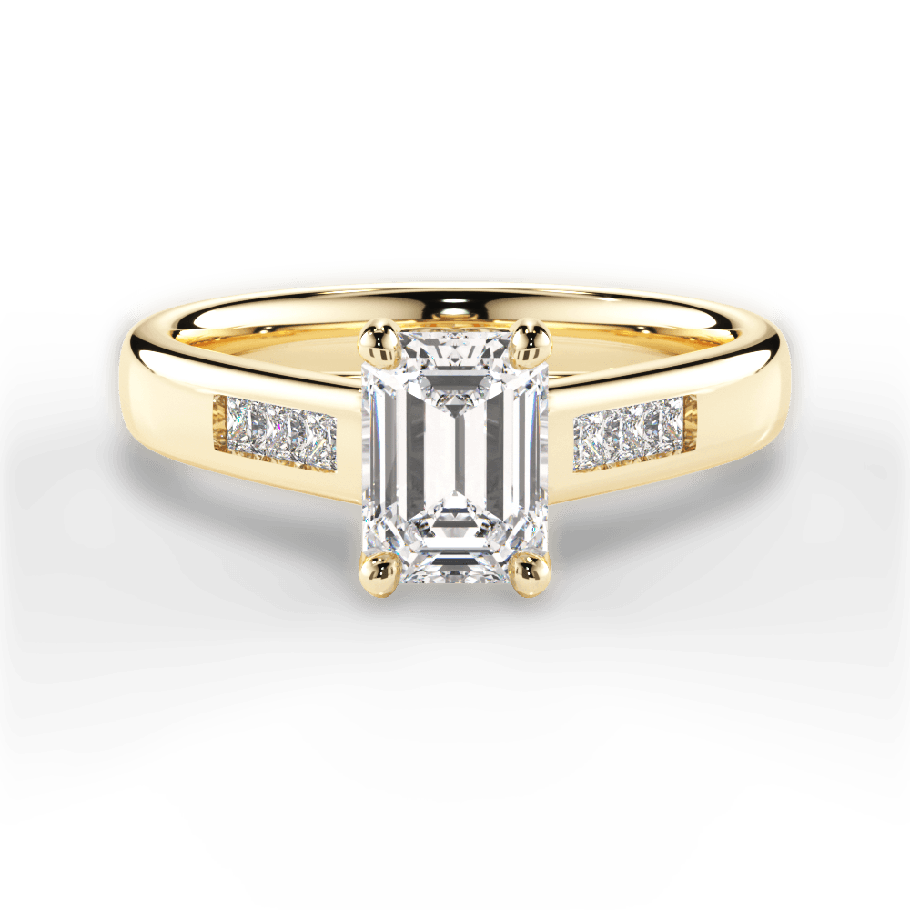 Brittany Emerald Cut Lab Grown Diamond 18Kt Yellow Gold Engagement Ring
