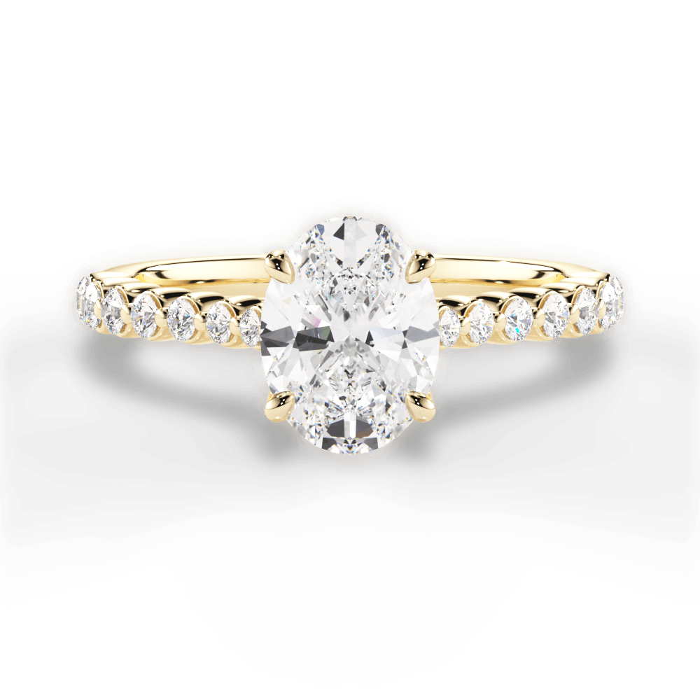 Dana Oval Cut Lab Grown Diamond 18Kt Yellow Gold Engagement Ring