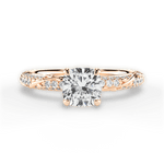 Gloria Cushion Cut Lab Grown Diamond 18Kt Rose Gold Engagement Ring