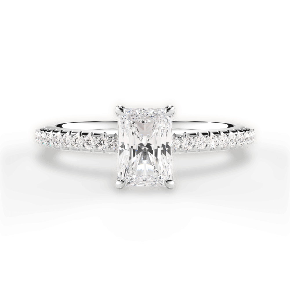 Giselle Radiant Cut Lab Grown Diamond 18Kt White Gold Engagement Ring