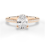 Helen Oval Cut Lab Grown Diamond 18Kt Rose Gold Engagement Ring