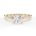 Charlotte Princess Cut Lab Grown Diamond 18Kt Yellow Gold Engagement Ring