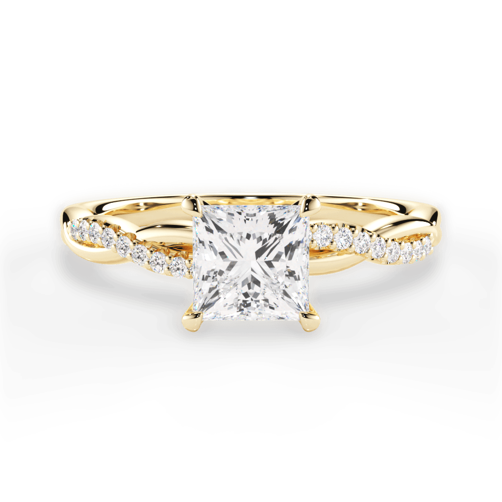 Charlotte Princess Cut Lab Grown Diamond 18Kt Yellow Gold Engagement Ring