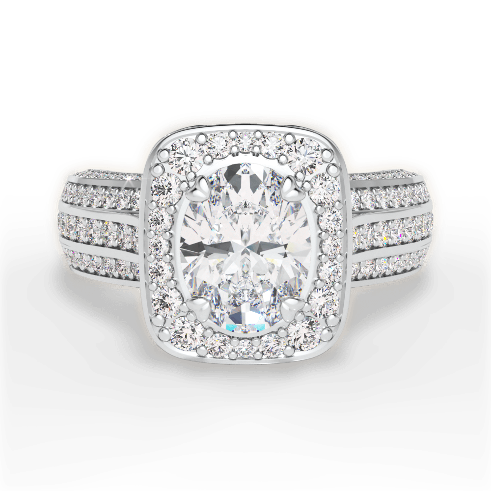 Madison Oval Cut Lab Grown Diamond 14Kt White Gold Engagement Ring