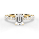 Frances Emerald Cut Lab Grown Diamond 18Kt Yellow Gold Engagement Ring