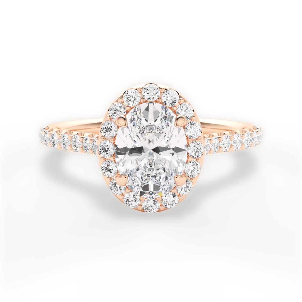 Leah Oval Cut Lab Grown Diamond 18Kt Rose Gold Engagement Ring