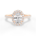 Leah Oval Cut Lab Grown Diamond 18Kt Rose Gold Engagement Ring
