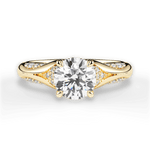 Isabel Round Cut Lab Grown Diamond 18Kt Yellow Gold Engagement Ring