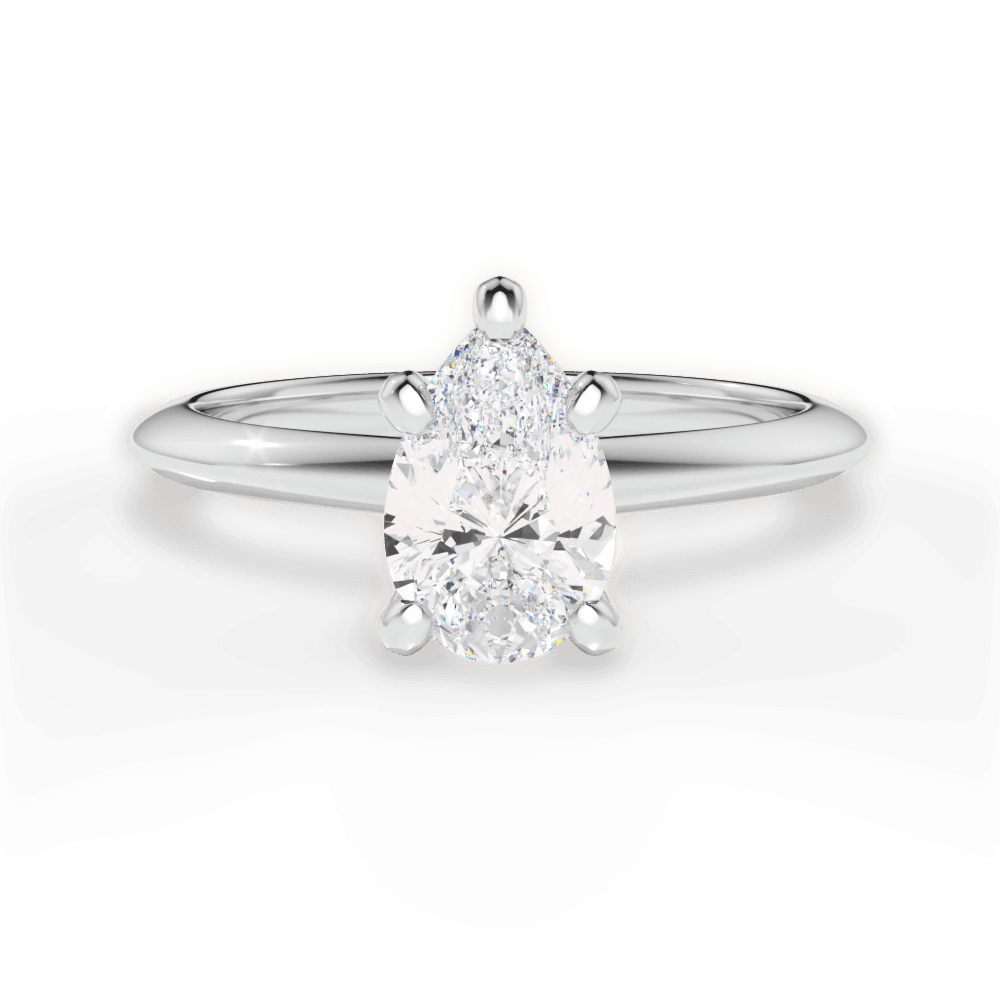 Alicia Pear Cut Lab Grown Diamond 18Kt White Gold Engagement Ring