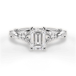 Geraldine Emerald Cut Lab Grown Diamond Platinum Engagement Ring