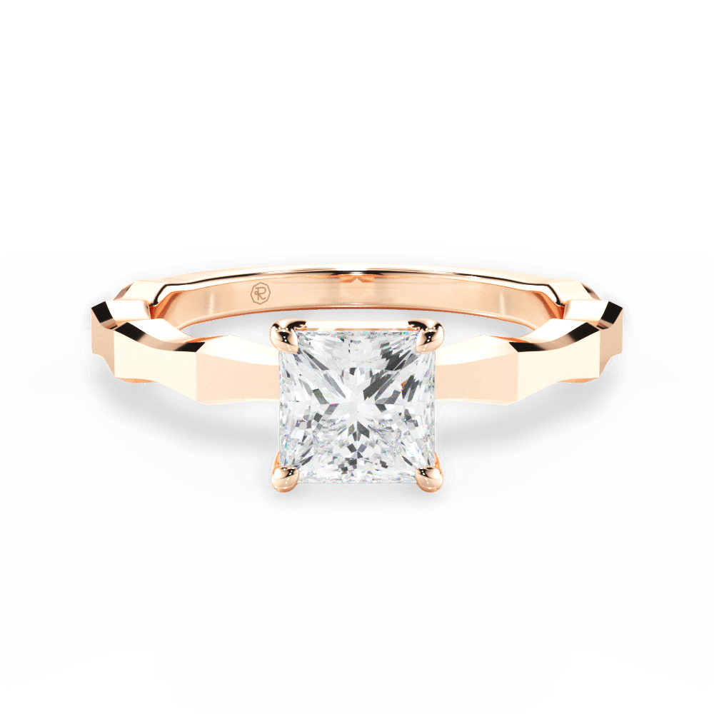 Aaliyah Princess Cut Lab Grown Diamond 18Kt Rose Gold Engagement Ring