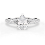 Caroline Pear Cut Lab Grown Diamond 14Kt White Gold Engagement Ring